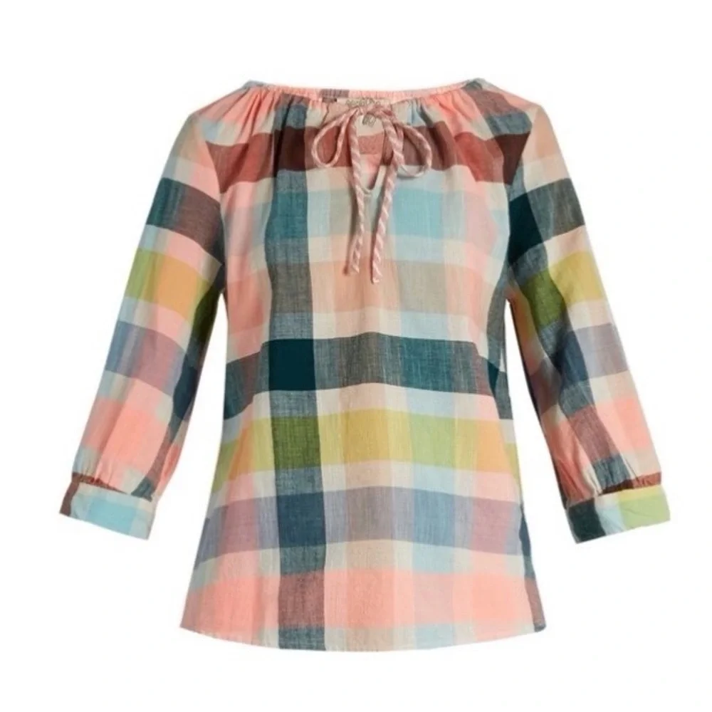 Ace & Jig Cotton Checked Rosa Top in Crown - Picture 3 of 6